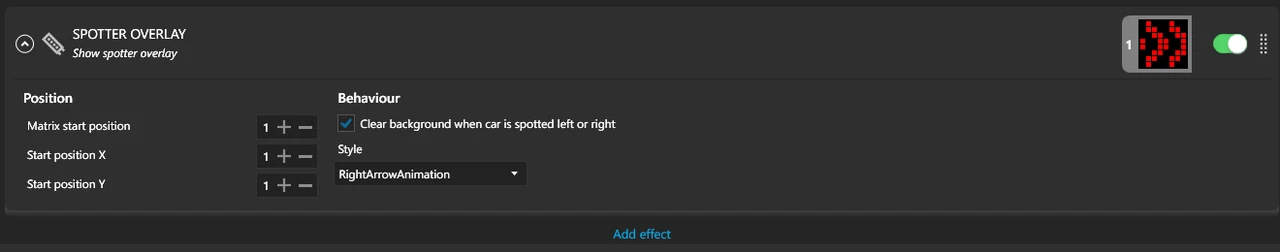 The Spotter overlay settings in SimHub